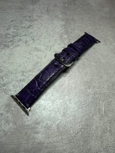 Фиолетовый кожаный ремешок из крокодила MobCase 2011 для Apple Watch
