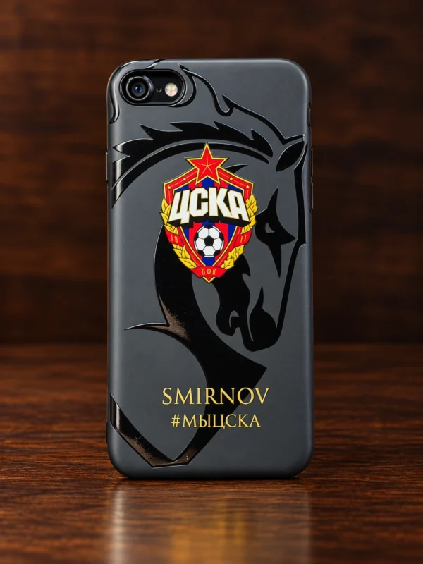 Купить Чехол с логотипом ЦСКА с именем, Mobcase 1099 — заказать в ателье премиальных аксессуаров Мобкейс