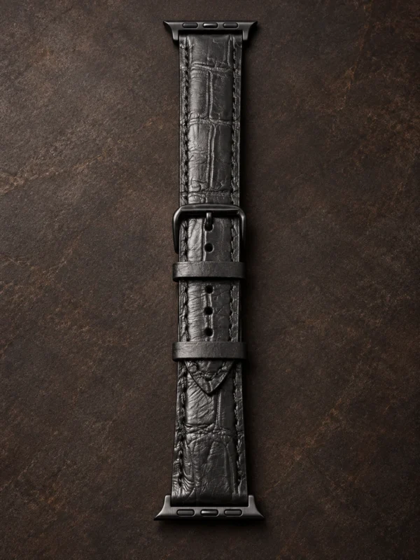 Чёрный кожаный ремешок для Apple Watch — заказать в ателье аксессуаров Мобкейс