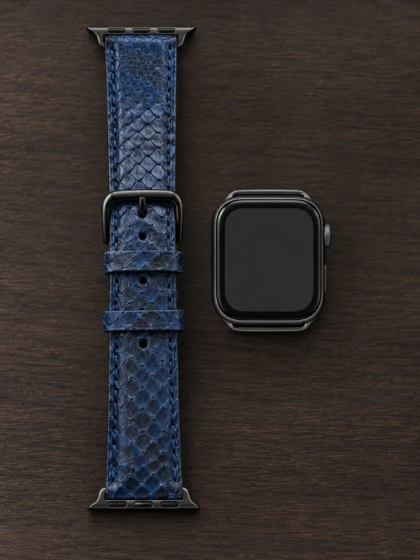Кожаный синий ремешок для Apple Watch — заказать в ателье аксессуаров Мобкейс