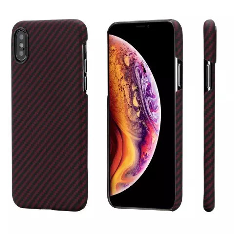 Чехол Pitaka MagCase, карбоновый, красный для iPhone XS