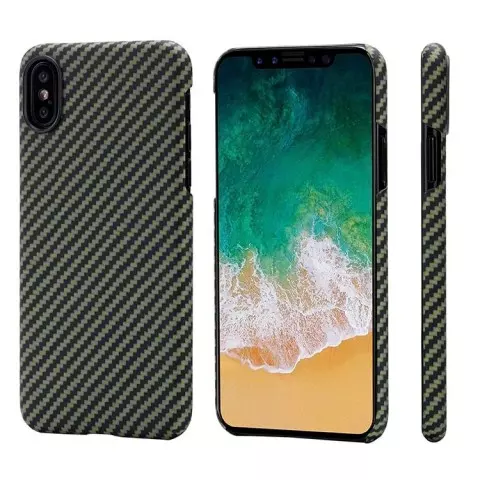 Чехол Pitaka MagCase, карбоновый, зелёный для iPhone X