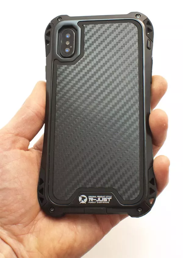 Чехол противоударный R just, Amira, чёрный, для iPhone X