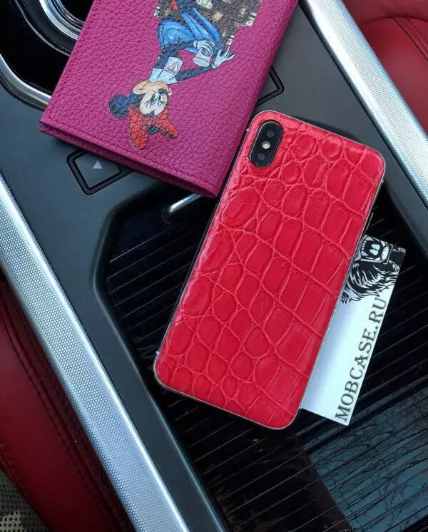Дорогой чехол из красной кожи крокодила Mobcase 693 для iPhone 7, 8, 7 Plus, 8 Plus, X, XS, XSMAX, XR