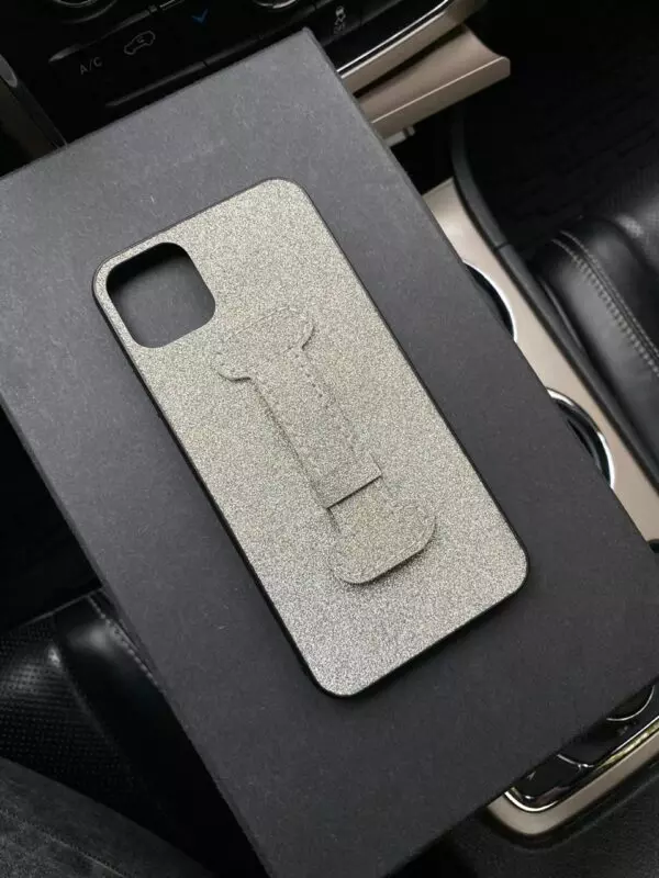 Эксклюзивный кожаный белый чехол с кольцом Mobcase 1272