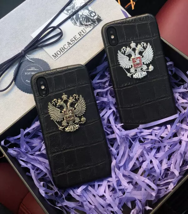 Эксклюзивный, кожаный чехол с гербом России Mobcase 664 для iPhone 7, 8, 7 Plus, 8 Plus, X, XS, XSMAX, XR