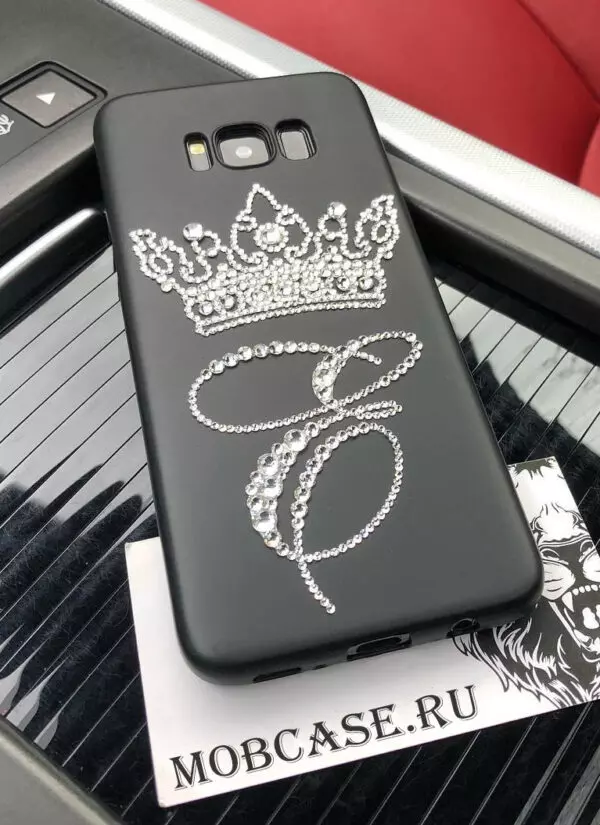 Именной клип кейс, с короной из кристаллов Mobcase 580, для iPhone 7, 8