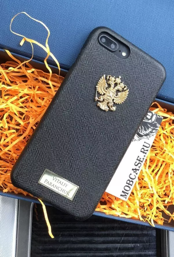 Именной кожаный чехол с гербом России Mobcase 616, для iPhone 7/8|7/8Plus|XXS|XSMAX|XR