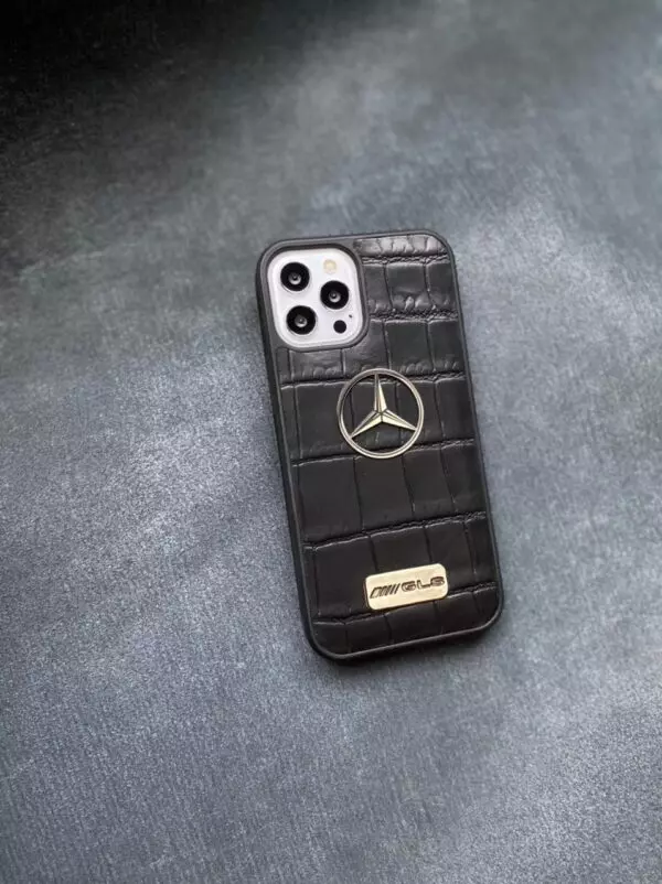 Противоударный черный кожаный чехол с логотипом Mercedes GLS Mobcase 1423