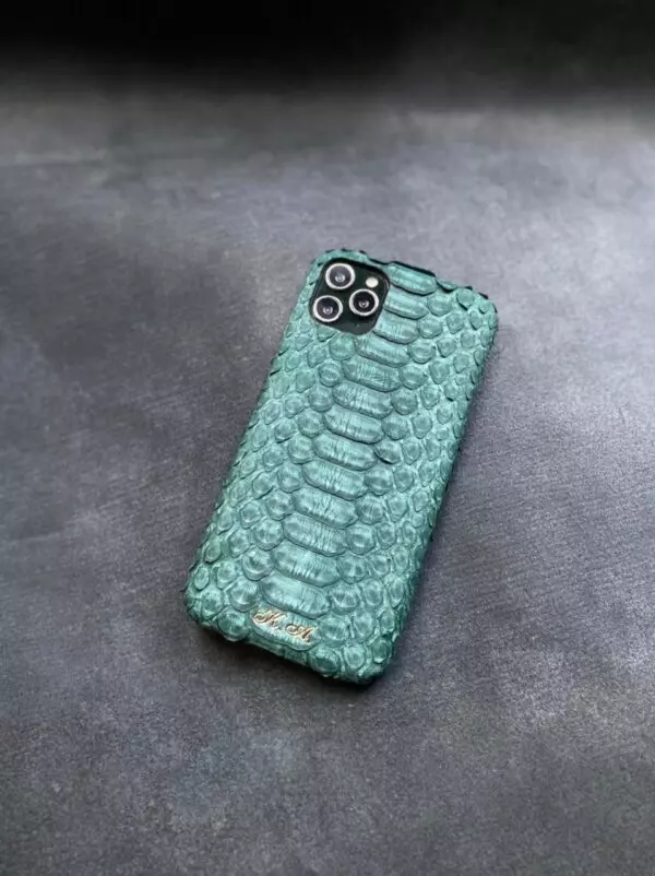 Зелёный кожаный чехол из питона с инициалами Mobcase 1504 для iPhone 11 Pro