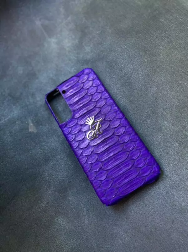Тёмно-синий кожаный чехол из питона Mobcase 1541 для Samsung Galaxy S21