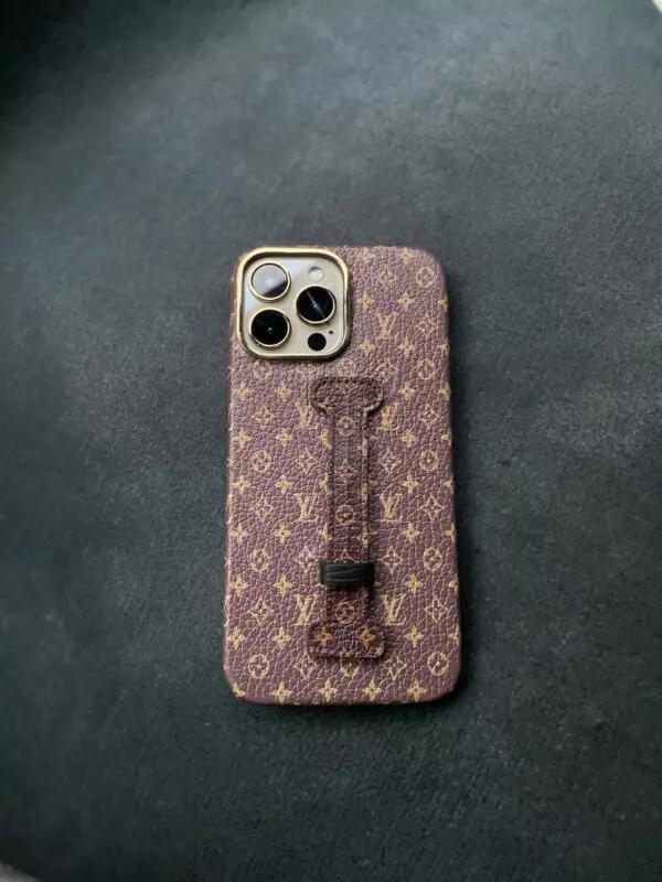 Кожаный чехол с кольцом в стиле LV Mobcase 1586 для iPhone 13 Pro Max