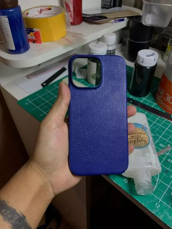 Синий кожаный чехол Mobcase 1801 для iPhone
