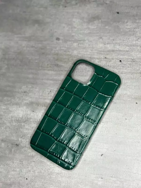 Зелёный чехол из кожи под крокодила MobCase 1935