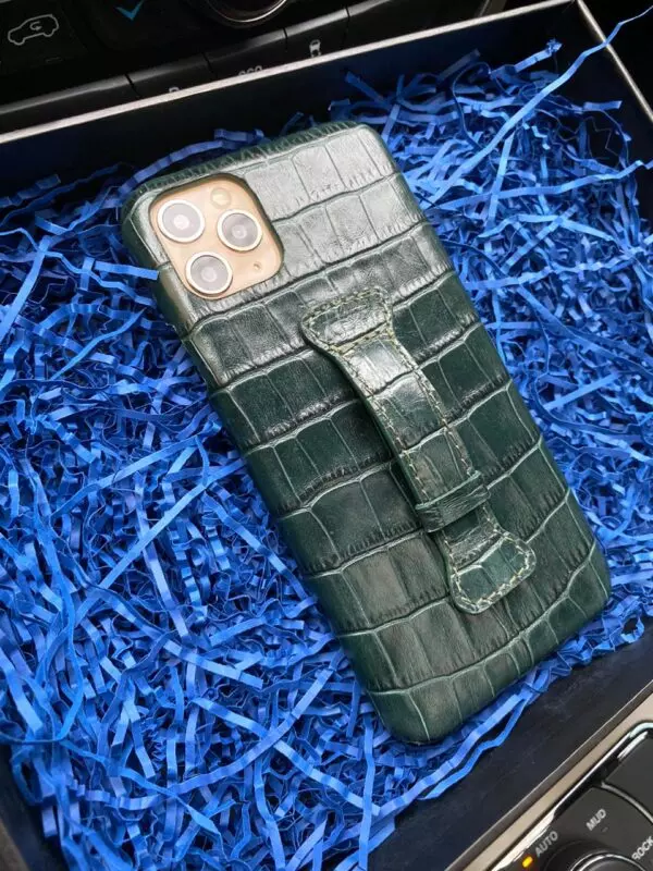 Зелёный, кожаный чехол с кольцом, Mobcase 341